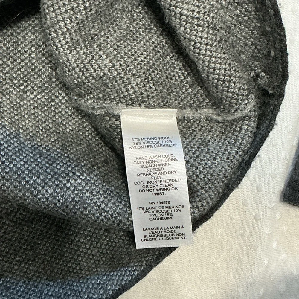 VINEYARD VINES Gray Camo Boatneck Sweater LARGE Wool Cashmere